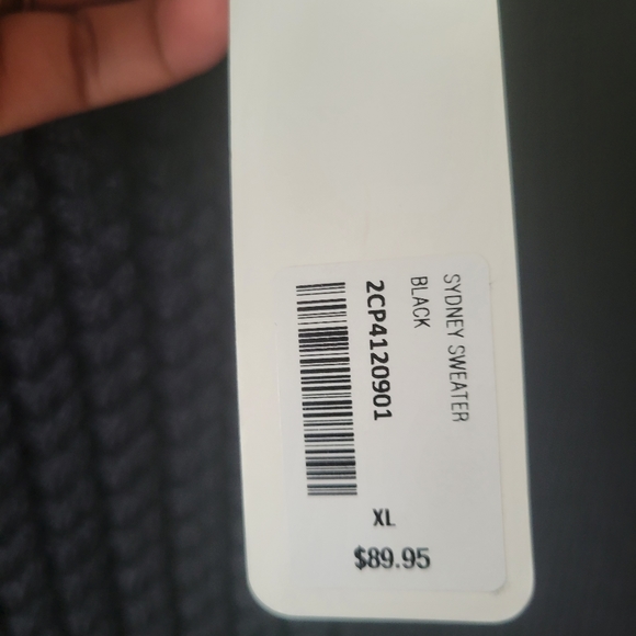 Soft Surroundings Black Sydney Cable Knit Long Sleeve Sweater. Size XL. - Picture 7 of 7